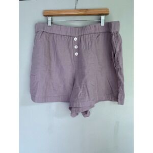 Madewell Lightestspun Short Pajama Set‎ Size XXL Women Boxer Shorts Purple Grape